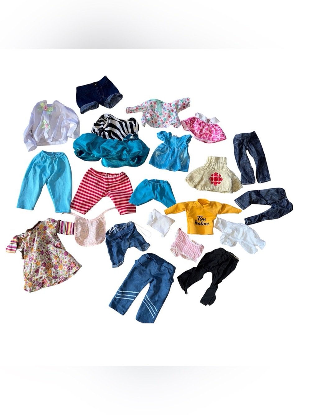 Assorted doll clothing lot